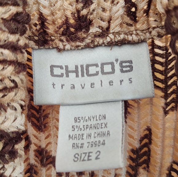 Chicos Travelers Cardigan Sweater Size 2 Leopard Animal Print Shawl Collar. - Picture 3 of 8